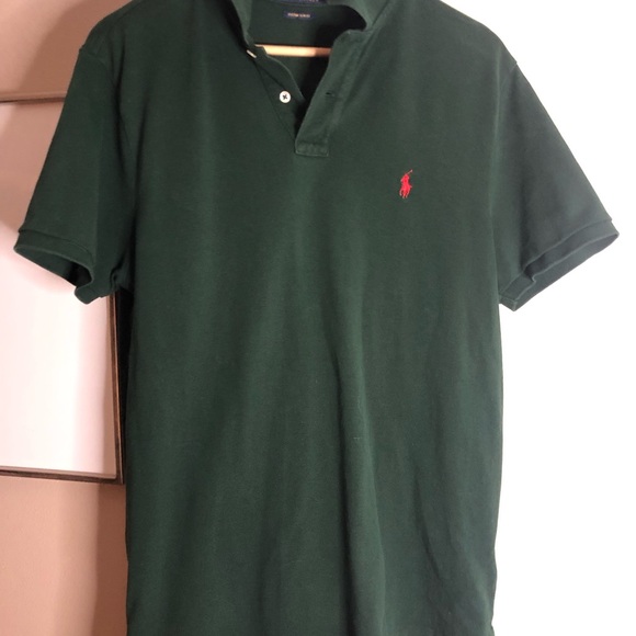 Polo Ralph Lauren Men's Dark Green Slim Fit Polo Shirt - Picture 4 of 6
